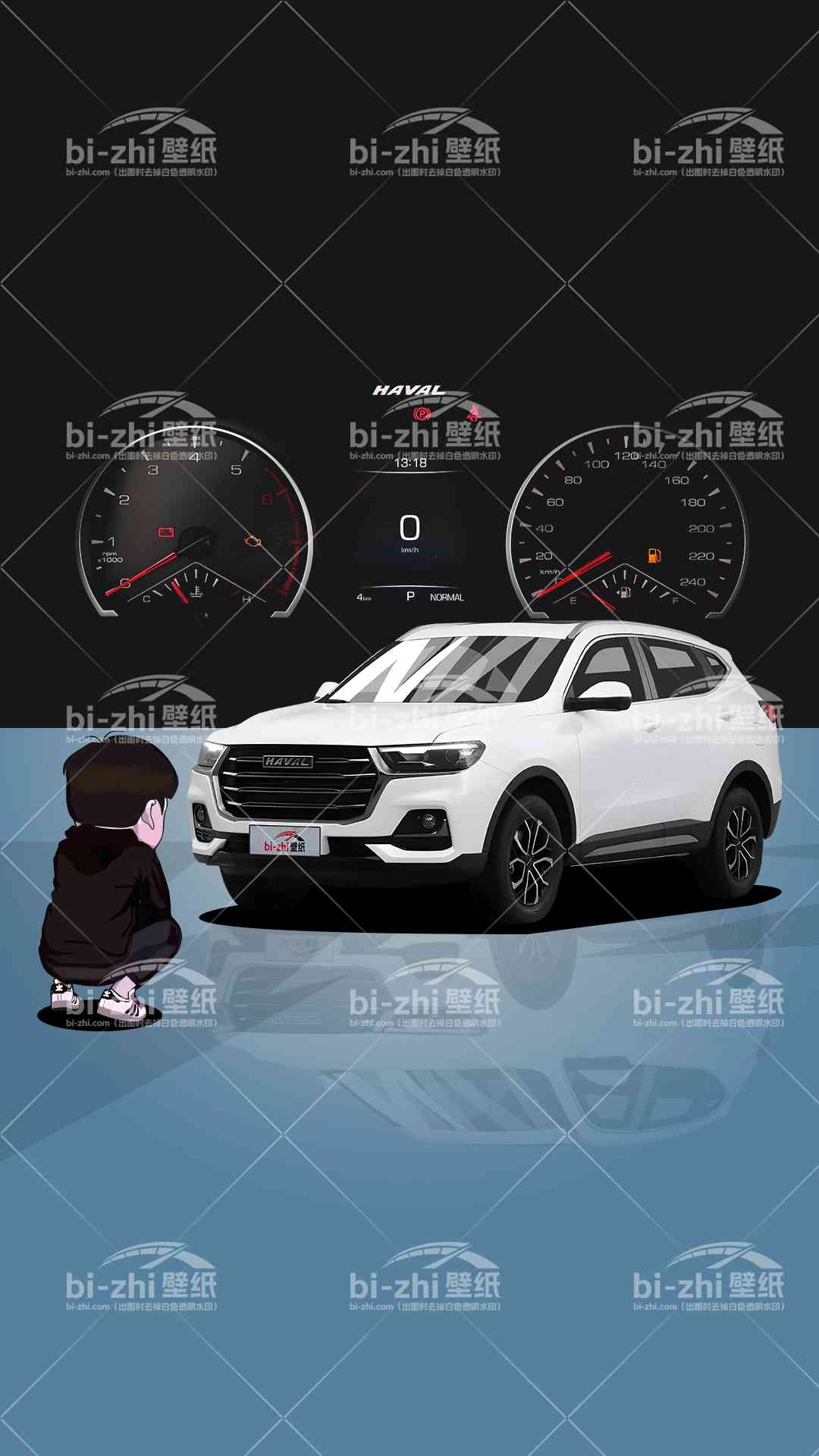 哈弗H6橱窗男孩看车男孩汽车壁纸