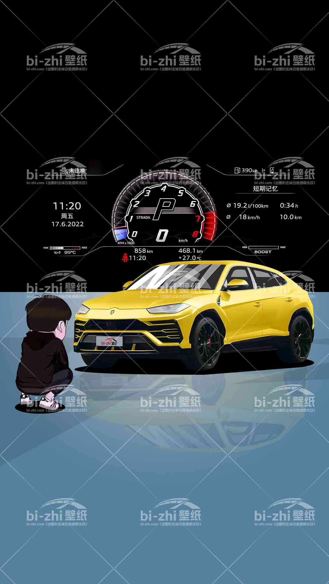 兰博基尼Urus橱窗男孩看车男孩汽车壁纸