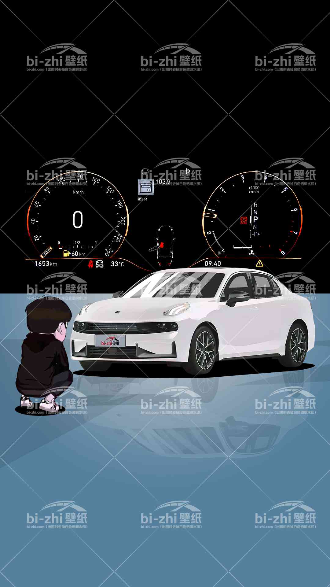 领克03橱窗男孩看车男孩汽车壁纸