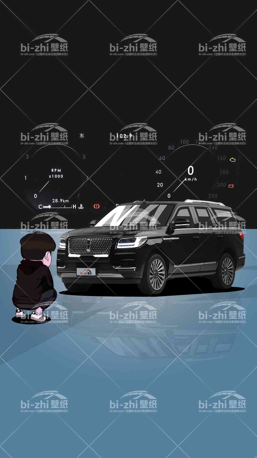 林肯领航员橱窗男孩看车男孩汽车壁纸