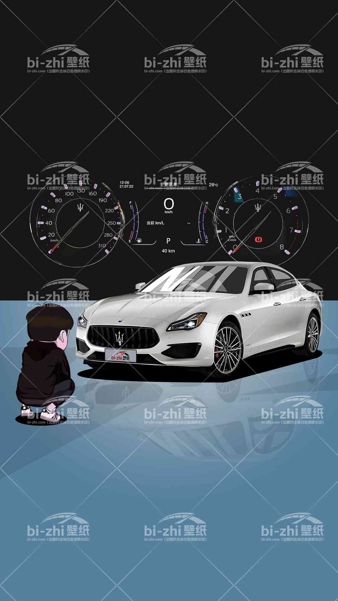 玛萨拉蒂总裁橱窗男孩看车男孩汽车壁纸