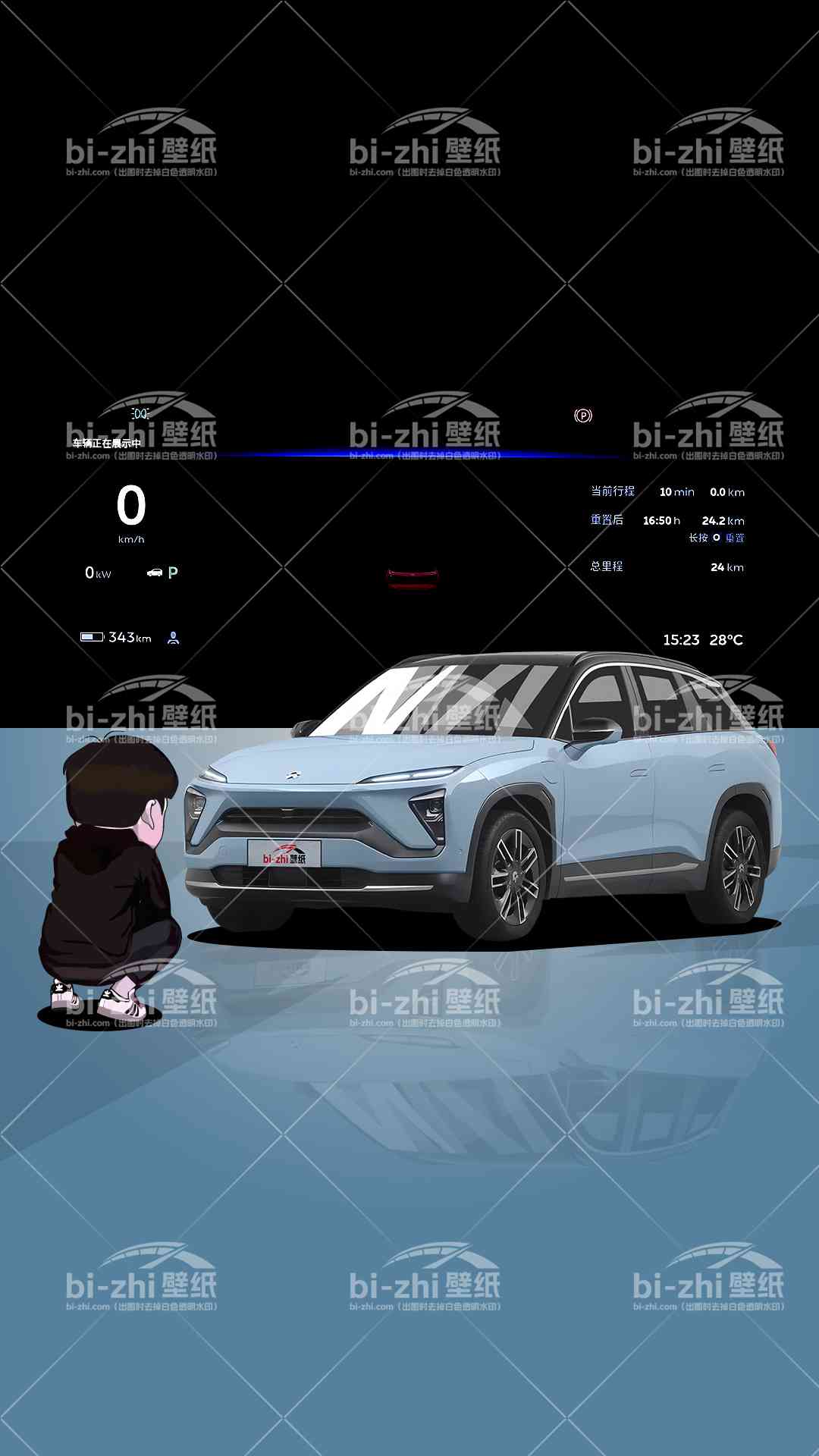 蔚来ES6橱窗男孩看车男孩汽车壁纸