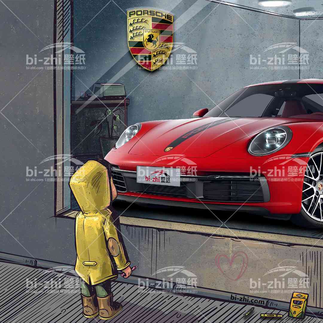 保时捷911橱窗男孩看车男孩汽车壁纸