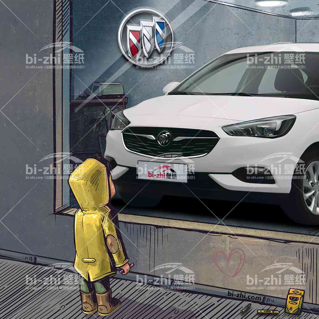 别克凯越橱窗男孩看车男孩汽车壁纸