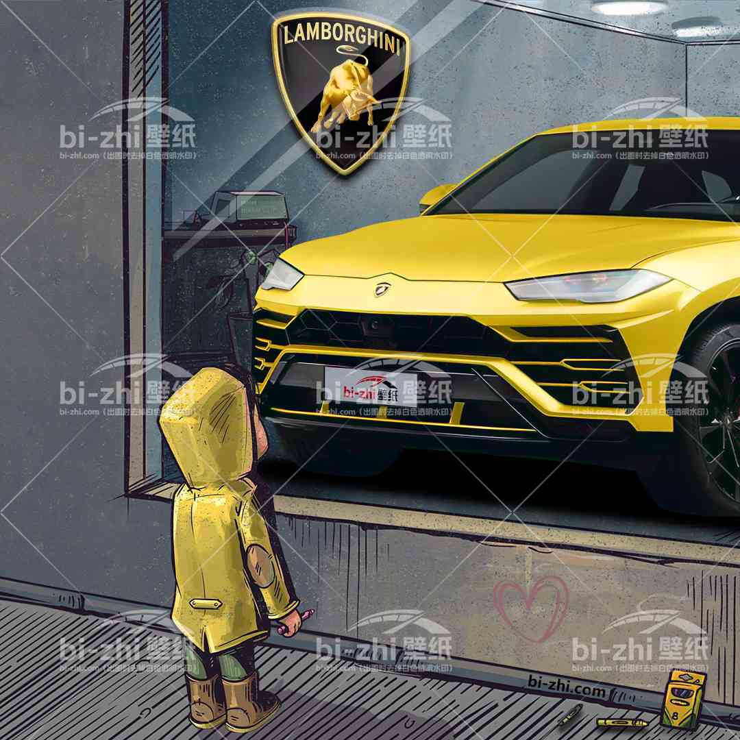 兰博基尼Urus橱窗男孩看车男孩汽车壁纸