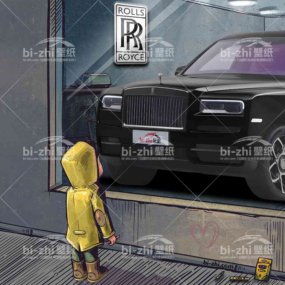 劳斯莱斯库里南橱窗男孩看车男孩汽车壁纸