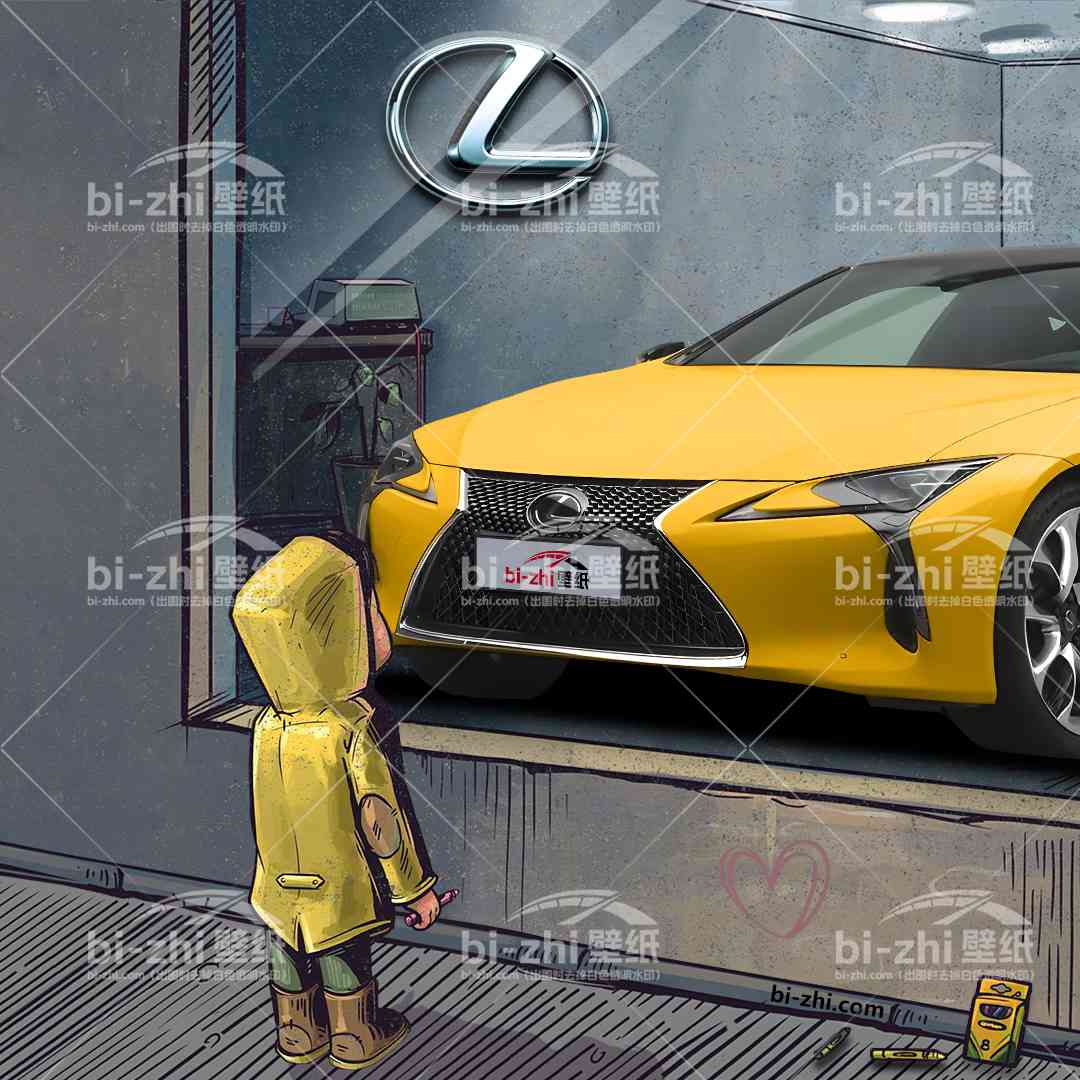 雷克萨斯LC橱窗男孩看车男孩汽车壁纸