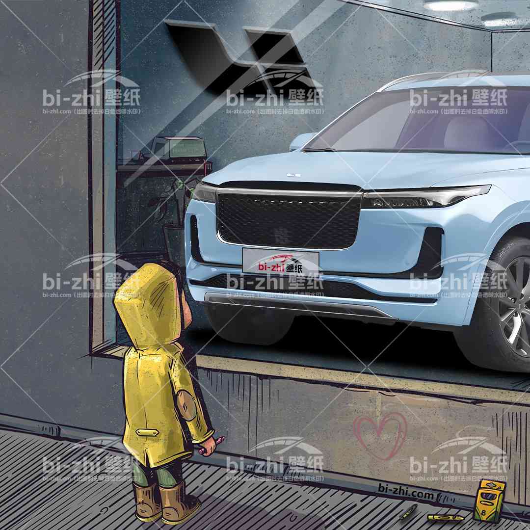 理想ONE橱窗男孩看车男孩汽车壁纸