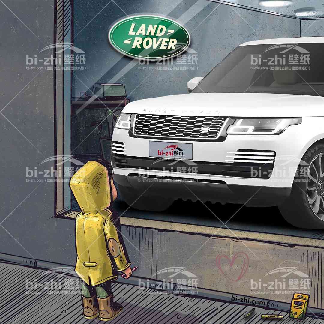 路虎揽胜橱窗男孩看车男孩汽车壁纸