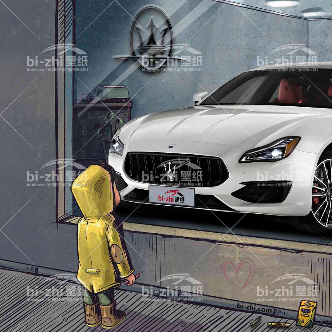 玛萨拉蒂总裁橱窗男孩看车男孩汽车壁纸