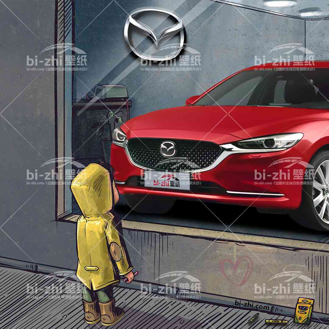 马自达阿特兹橱窗男孩看车男孩汽车壁纸