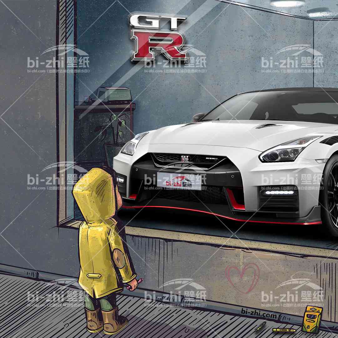日产GTR橱窗男孩看车男孩汽车壁纸
