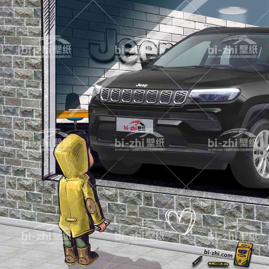 jeep指南者橱窗男孩看车男孩汽车壁纸