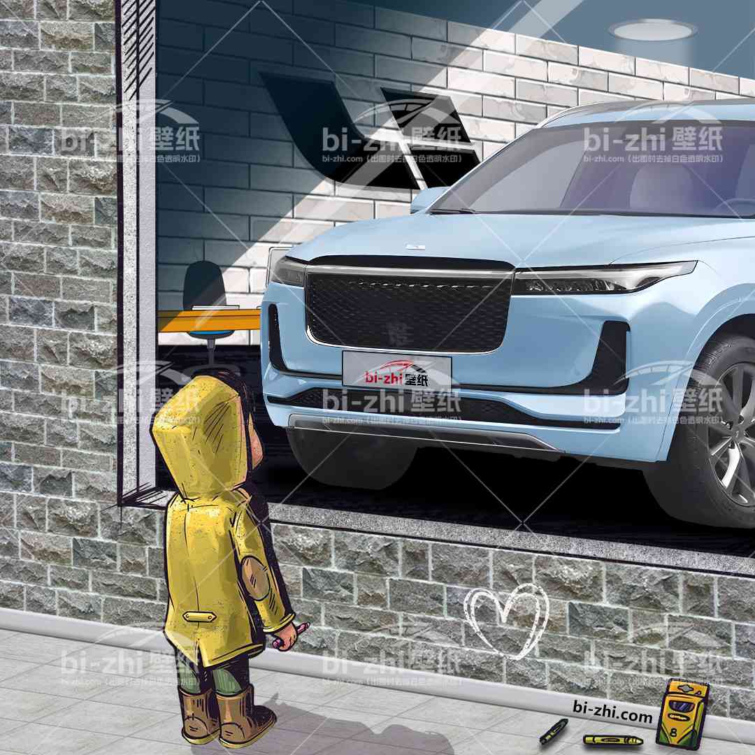 理想ONE橱窗男孩看车男孩汽车壁纸