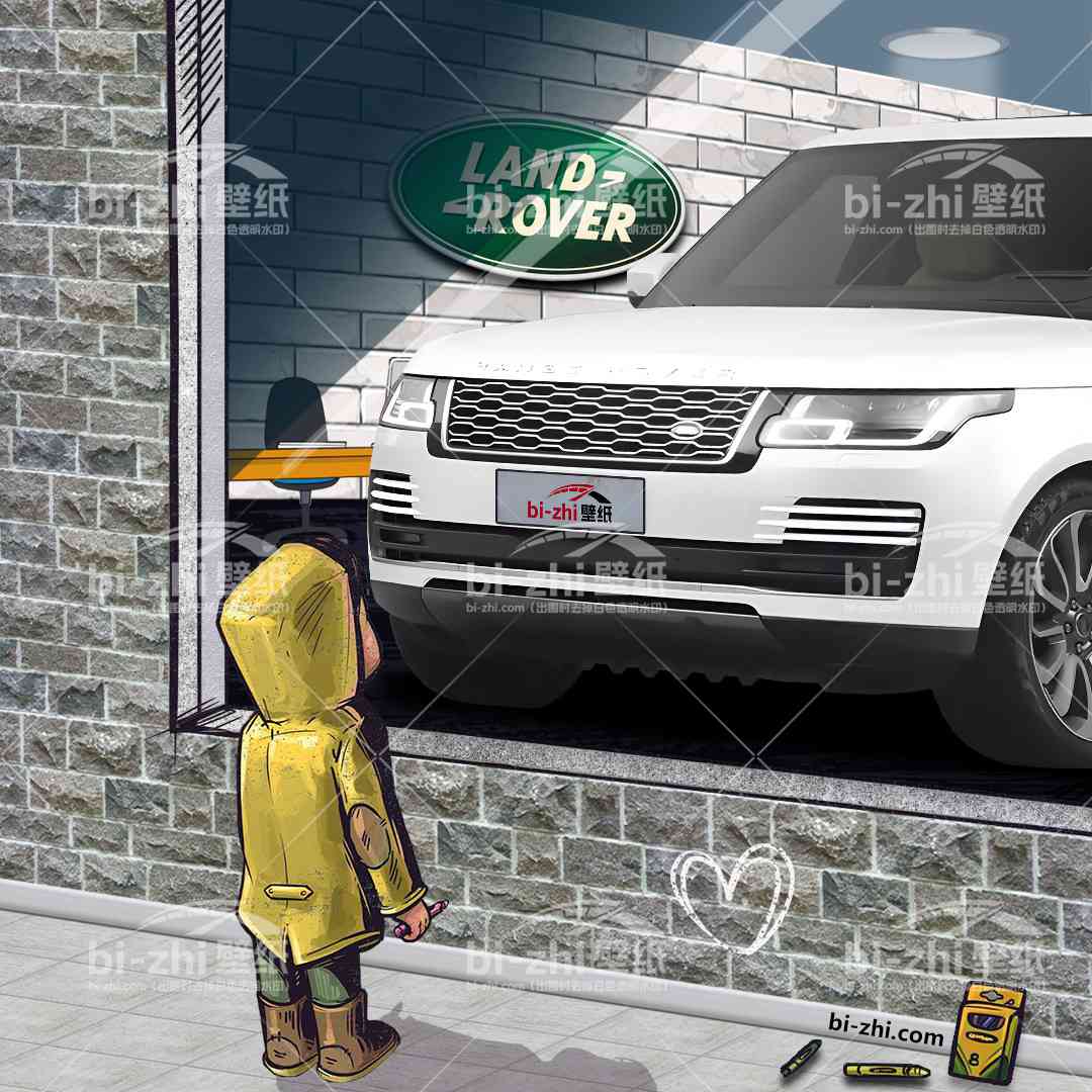 路虎揽胜橱窗男孩看车男孩汽车壁纸
