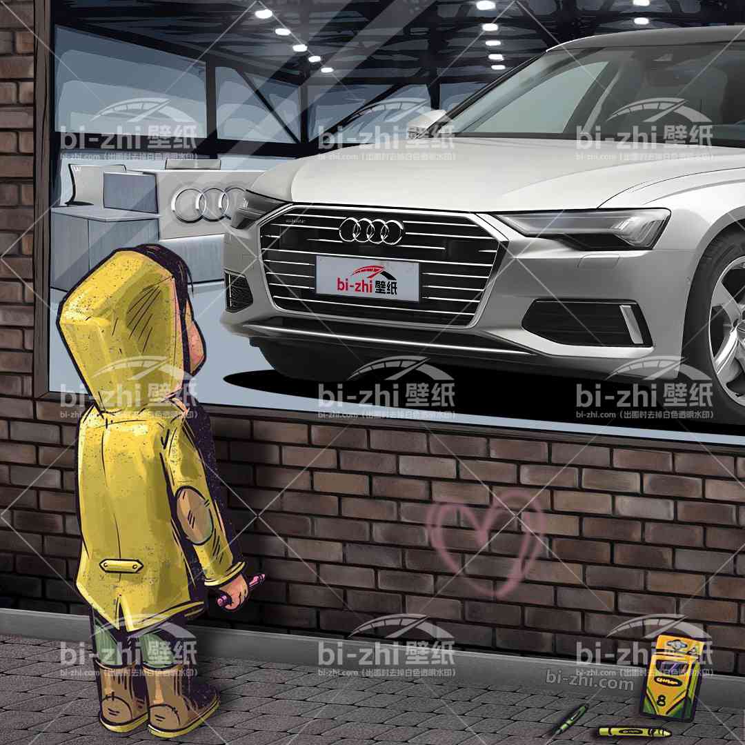 奥迪A6L橱窗男孩看车男孩汽车壁纸