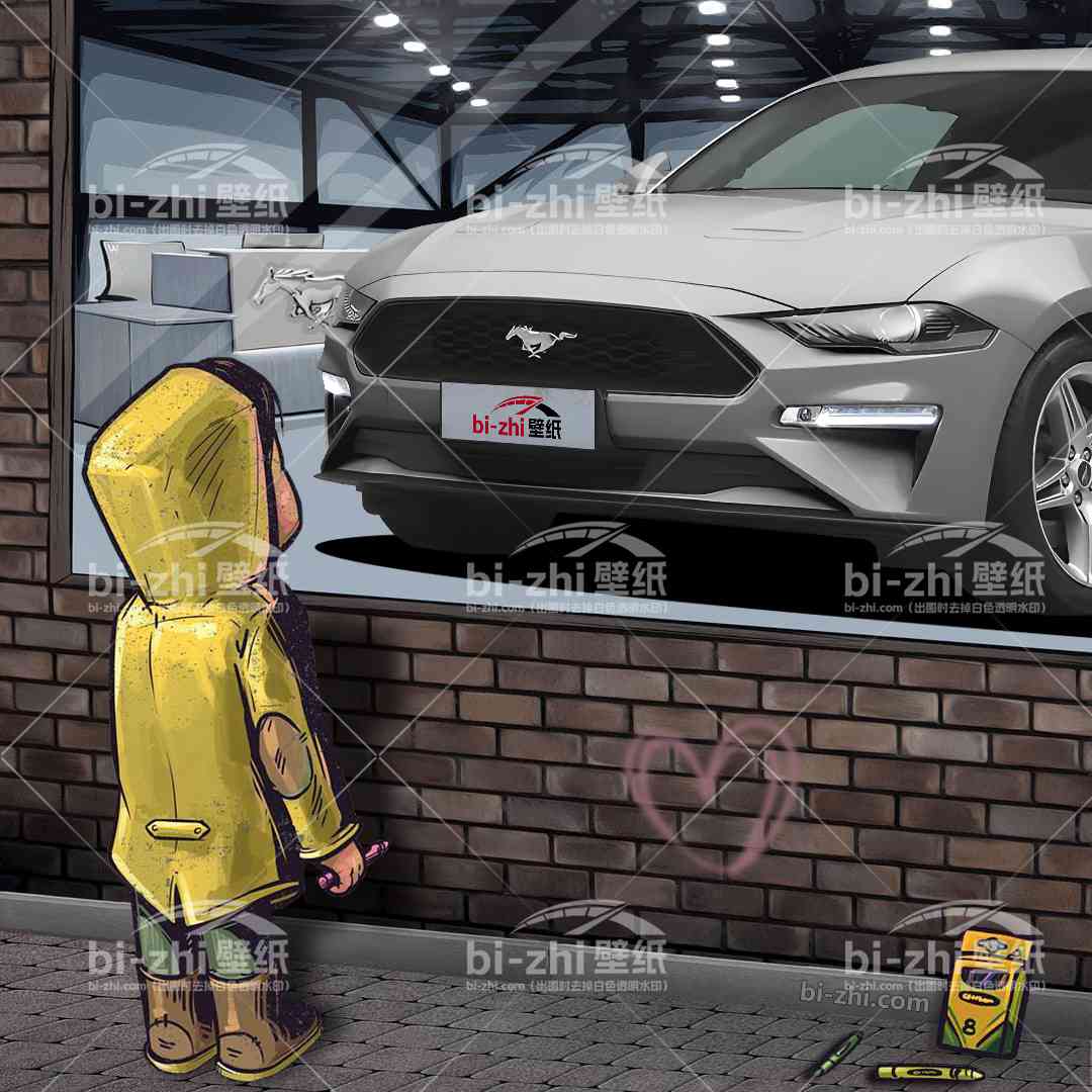 福特Mustang橱窗男孩看车男孩汽车壁纸