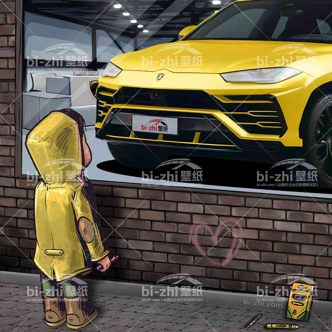兰博基尼Urus橱窗男孩看车男孩汽车壁纸