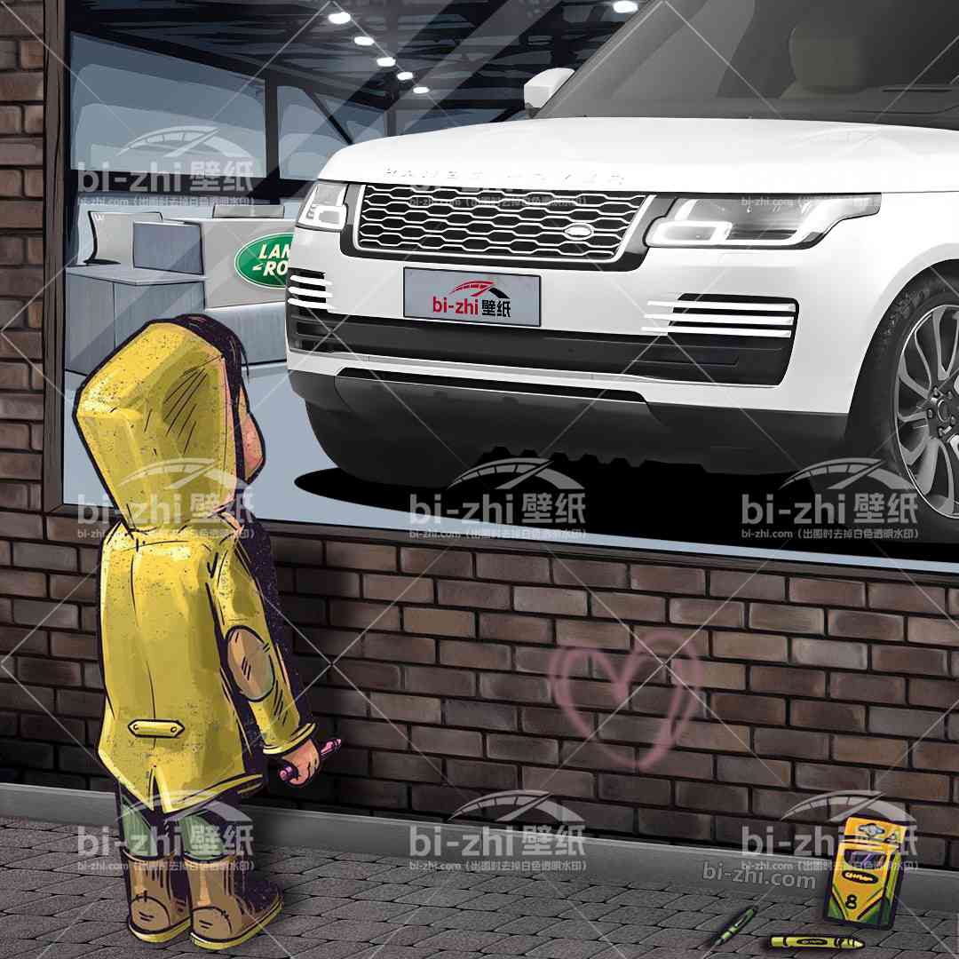 路虎揽胜橱窗男孩看车男孩汽车壁纸