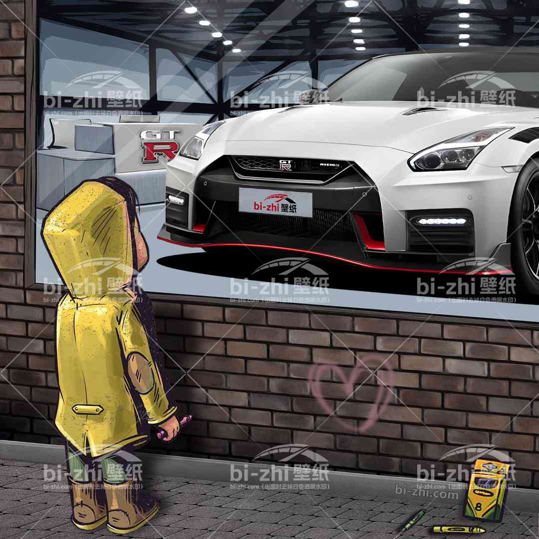 日产GTR橱窗男孩看车男孩汽车壁纸
